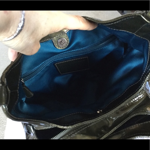 Coach Patent Leather Edie Shoulder Bag, Dark Green - Picture 7 of 11